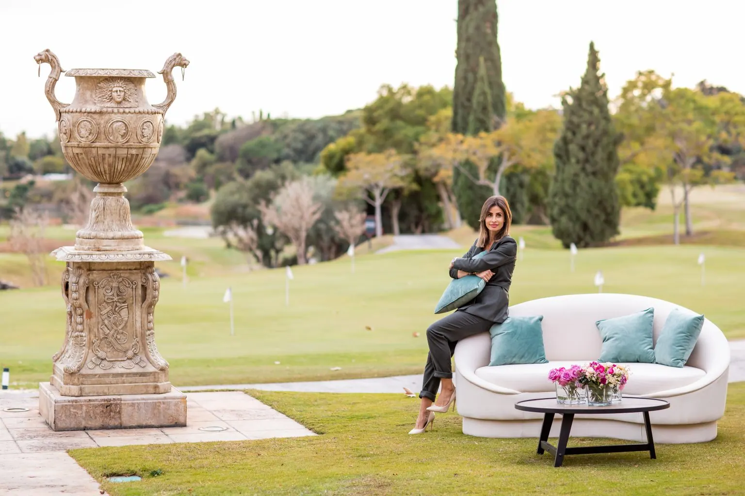 A table setting from a wedding designed by Yasmin Daoud on the Costa del Sol